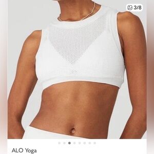 ALO Yoga Ivory Mesh Workout Top